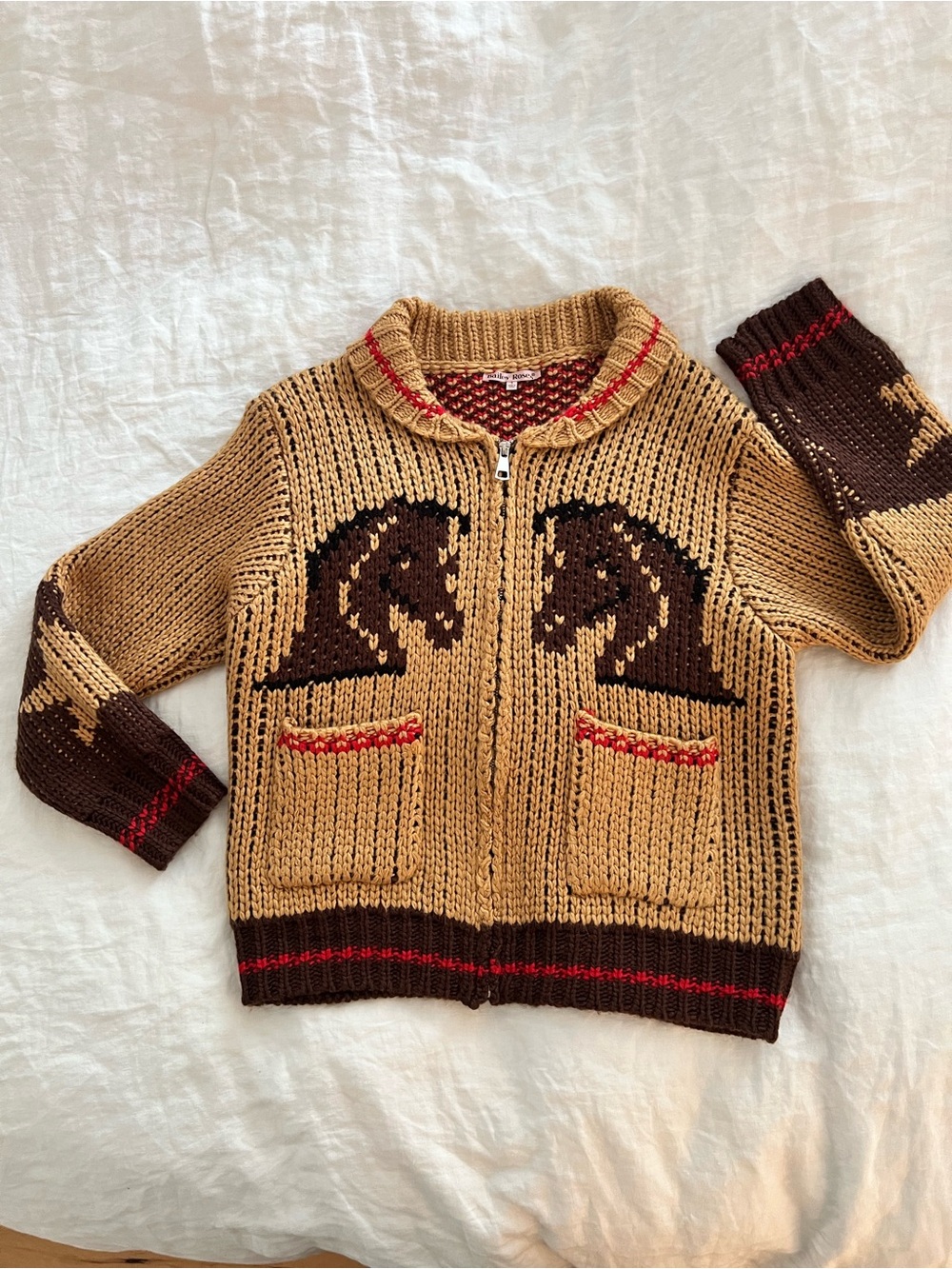 Bailey Rose Siena Knit Sweater western Cowichen horse design cardigan chunky - Picture 2 of 16